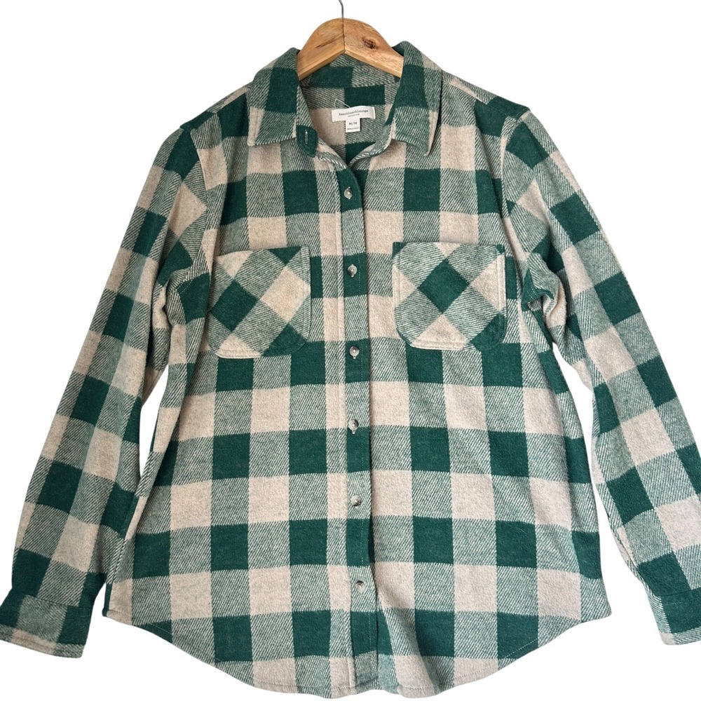 Beach Lunch Lounge  Flannel Shirt Button D‎ Checkered Medium